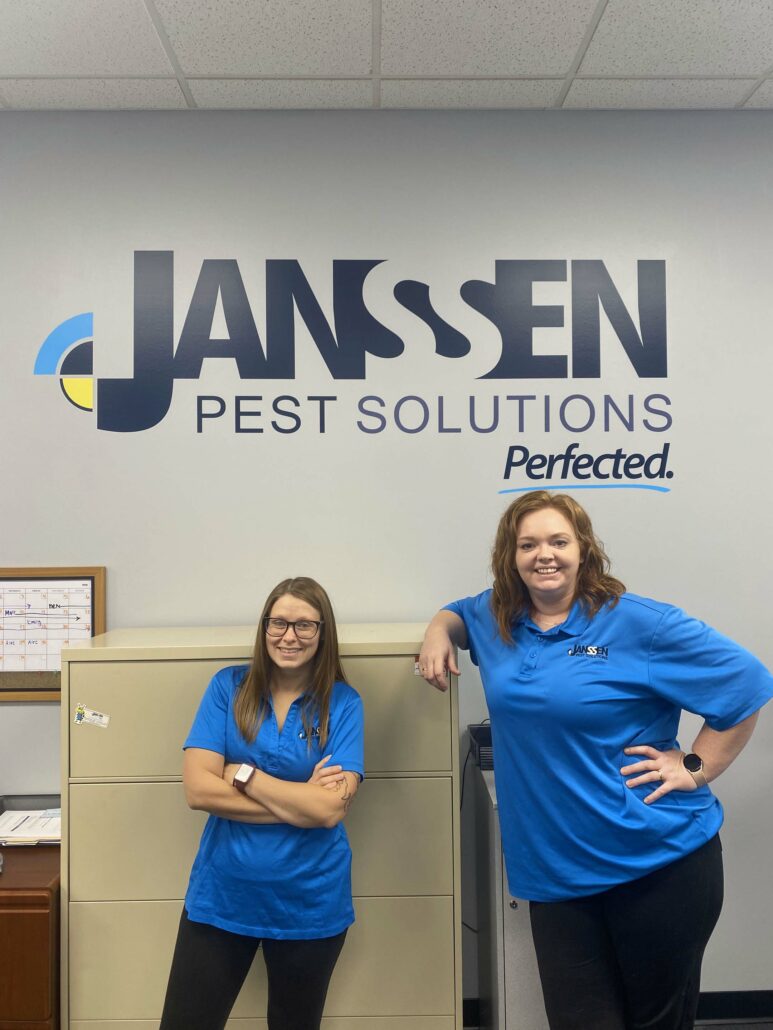 Janssen Pest Solutions technicians in their office.