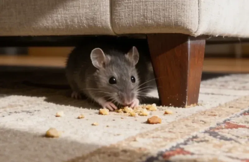 mouse underneath the couch